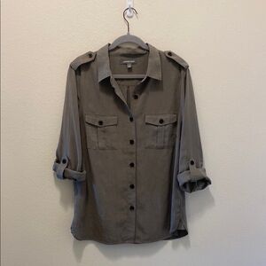 Alexander Jordan dark green button down shirt